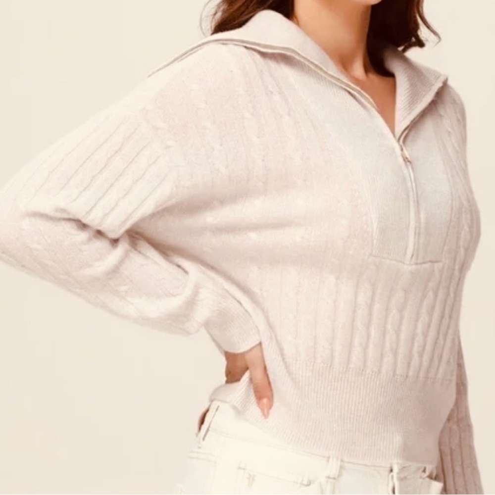 525 America Cashmere Quarter Zip Sweater